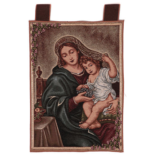 Our Lady of Grapes tapestry 20.5x15.5" 1