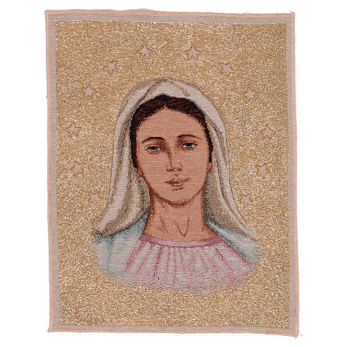 Our Lady of Medjugorje with stars tapestry 15x12" 1
