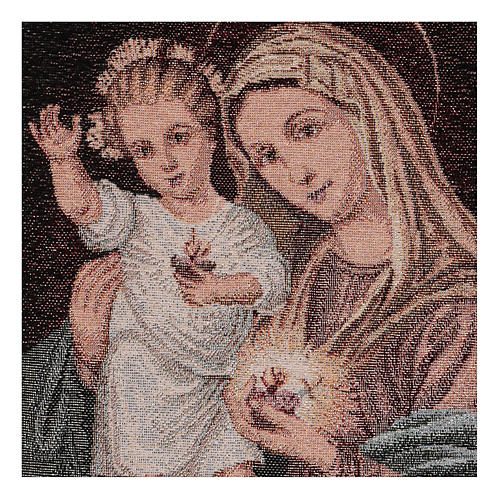 Tapiz Sagrados Corazones María y Jesús 40x30 cm 2