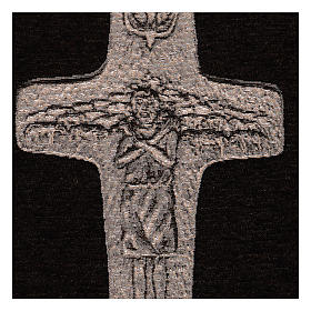 Wandteppich Kreuz von Papst Franziskus silberfarben 40x30 cm