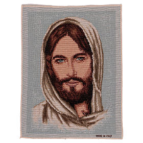 Jesus Face with hood tapestry 15x12"