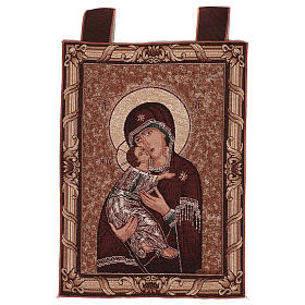 Tapiz Virgen de la Ternura marco ganchos 50x40 cm