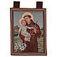 Saint Anthony of Padua with flowers tapestry with frame and hooks 50x40 cm s1