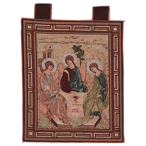 Holy Trinity by Rublev wall tapestry with loops 17.5x15.5" 1