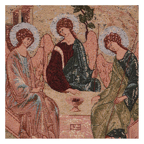 Holy Trinity by Rublev wall tapestry with loops 17.5x15.5" 2