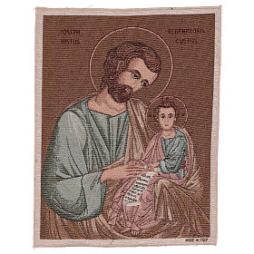 Saint Joseph tapestry in Byzantine style 50x40 cm