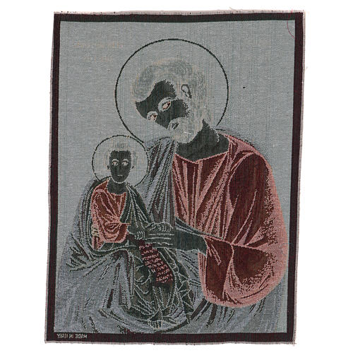 Saint Joseph tapestry in Byzantine style 50x40 cm 3