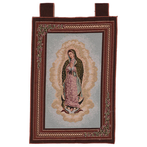 Our Lady of Guadalupe wall tapestry with loops 23x15.5" 1