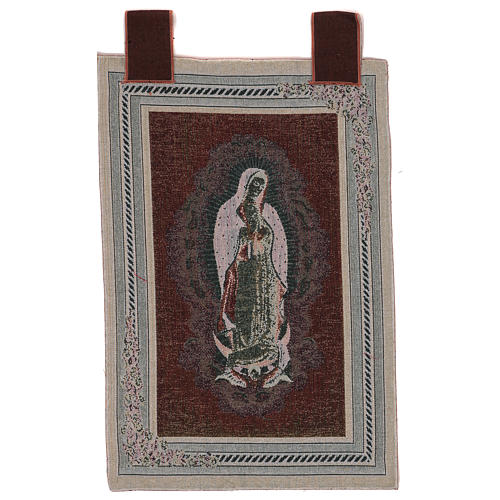 Our Lady of Guadalupe wall tapestry with loops 23x15.5" 3