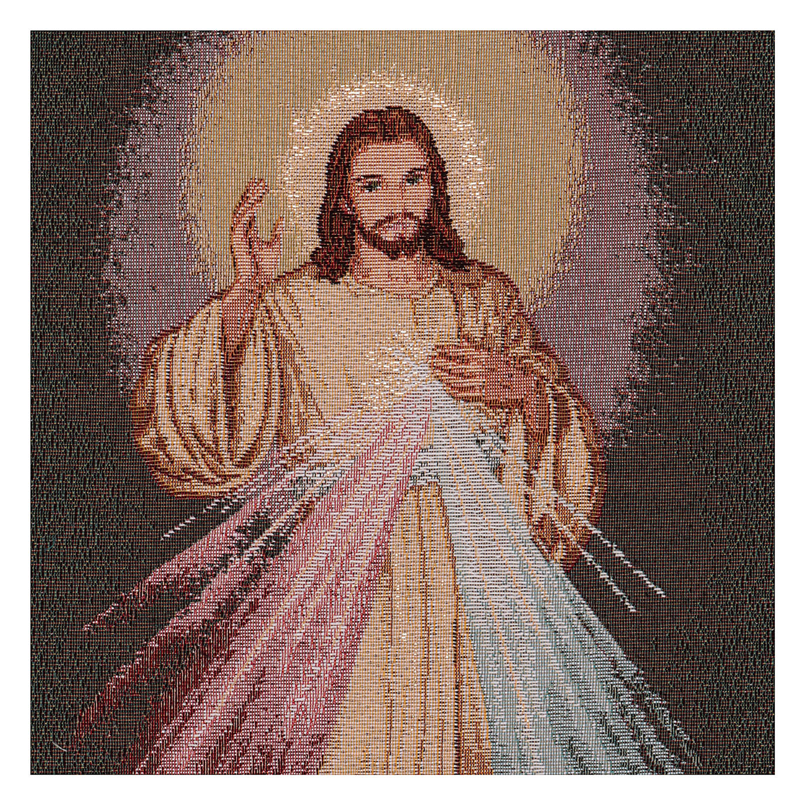 Bild Barmherziger Jesus in Holz-Rahmen Christus Auferstehung Wandbild