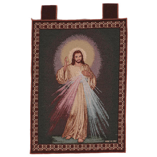 Tapeçaria Cristo Misericordioso moldura ganchos 55x40 cm 1