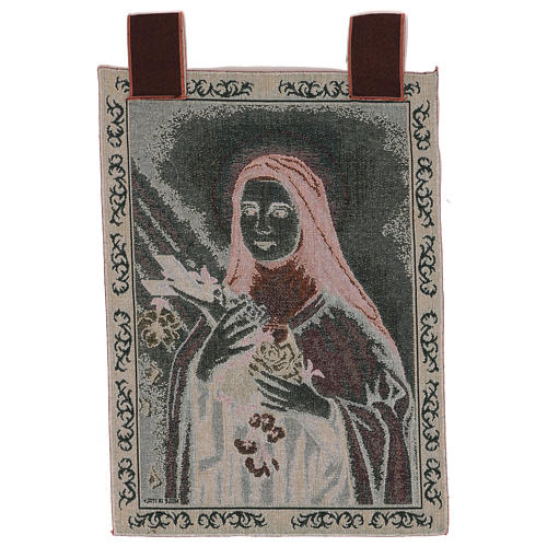 Saint Teresa of Lisieux tapestry with frame and hooks 50x40 cm 3