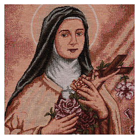 Saint Therese of Lisieux wall tapestry with loops 21x16"