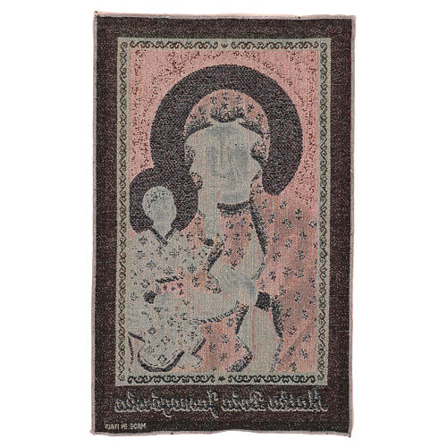 Our Lady of Czestochowa tapestry with golden background 19x12" 3