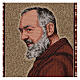 Saint Pio's profile tapestry with frame and hooks 18x15" s2