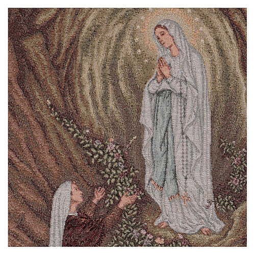 Our Lady apparition at Lourdes tapestry 20.5x16" 2