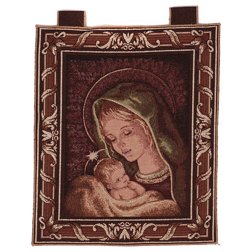 Our Lady of Recanati tapestry with frame and hooks 45x40 cm 1