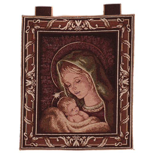 Tapiz Virgen de Recanati marco ganchos 45x40 cm 1