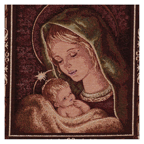 Tapiz Virgen de Recanati marco ganchos 45x40 cm 2