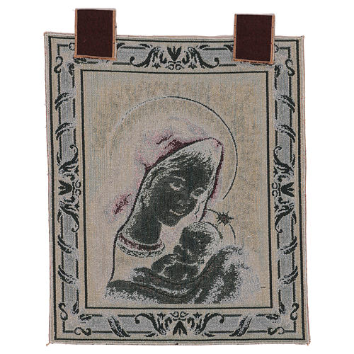 Arazzo Madonna di Recanati cornice ganci 45x40 cm 3
