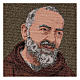 Wandteppich Pater Pio in Mönchskutte vor Goldgrund 40x30 cm s2