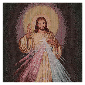 Wandteppich Barmherziger Jesus vor dunklem Hintergrund 60x40 cm
