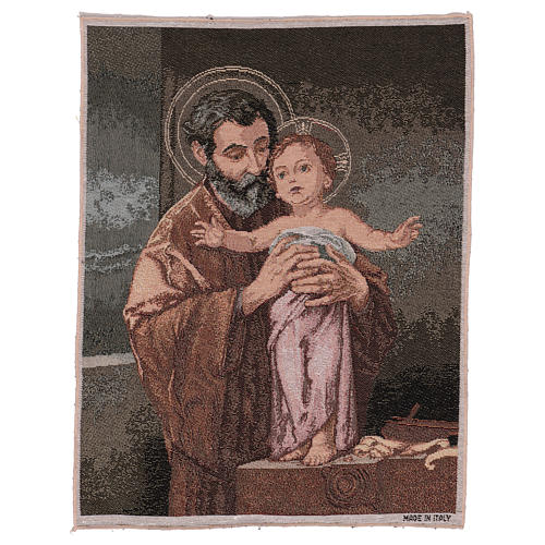 St Joseph and baby Jesus tapestry 19.5x15.5" 1
