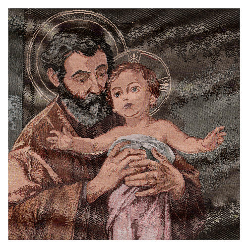St Joseph and baby Jesus tapestry 19.5x15.5" 2