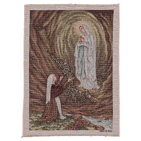 Arazzo Apparizione di Lourdes 40x30 cm