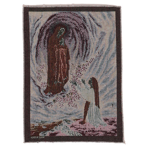 Arazzo Apparizione di Lourdes 40x30 cm 3