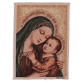 Wandteppich Madonna del Buon Consiglio vor Goldgrund 40x30 cm