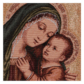 Wandteppich Madonna del Buon Consiglio vor Goldgrund 40x30 cm