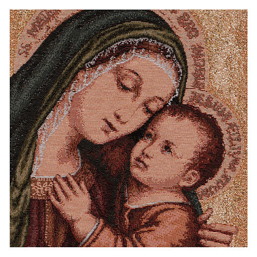 Wandteppich Madonna del Buon Consiglio vor Goldgrund 40x30 cm 2