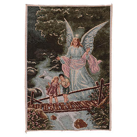The Guardian Angel tapestry with golden background 40x30 cm