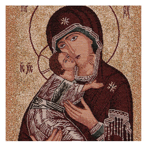 Wandteppich Gottesmutter von Wladimir vor Goldgrund 45x30 cm 2