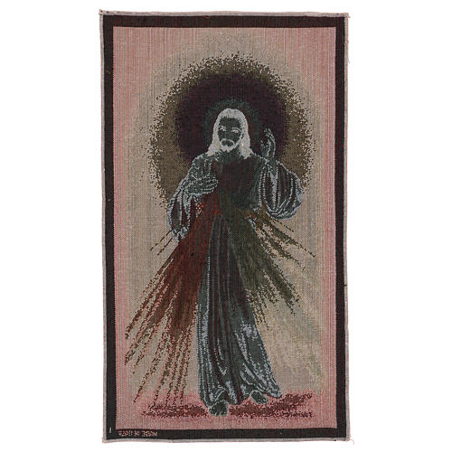 Wandteppich Barmherziger Jesus vor dunklem Grund 50x30 cm 3