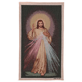 Divine Mercy tapestry with dark background 20.5x12"