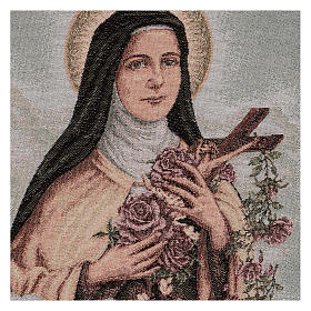 Saint Teresa of Lisieux tapestry with light blue background 50x40 cm