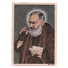 Wandteppich Pater Pio mit Briefen 40x30 cm