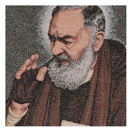 Wandteppich Pater Pio mit Briefen 40x30 cm 2