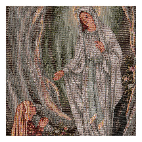 Our Lady Apparition at Lourdes tapestry 15.5x12" 2