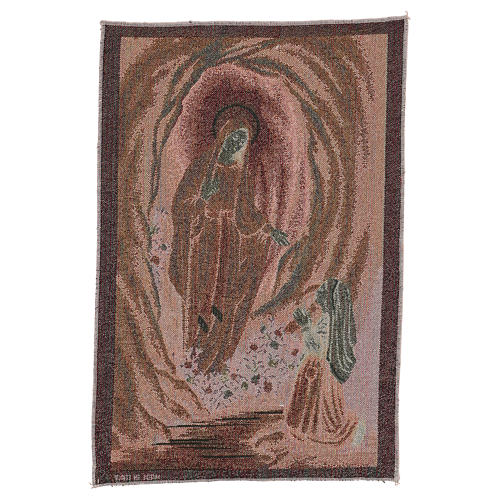 Our Lady Apparition at Lourdes tapestry 15.5x12" 3