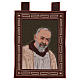 Tapeçaria Padre Pio estola moldura ganchos 50x40 cm s1