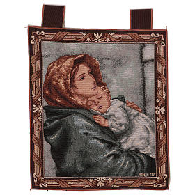 Tapiz Virgen del Buen Reposo marco ganchos 45x40 cm