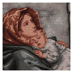 Tapiz Virgen del Buen Reposo marco ganchos 45x40 cm