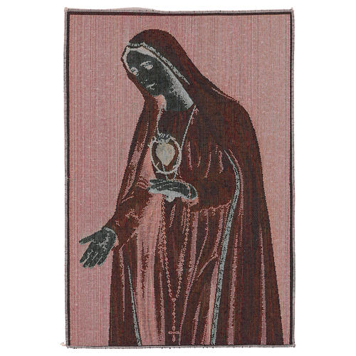 Wandteppich Heiligstes Herz Madonna von Fatima 50x40 cm 3