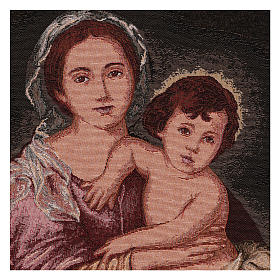 Tapiz Virgen del Murillo marco ganchos 50x40 cm