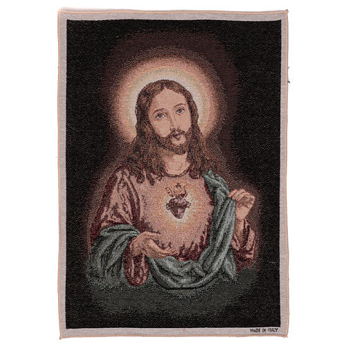 Holy Heart of Jesus tapestry 21x15.5" 1