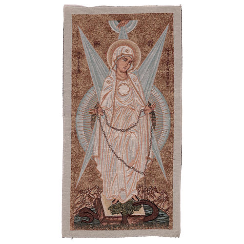 Our Lady of the chain tapestry 12x25.5" 1