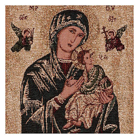 Tapiz Virgen del Perpetuo Socorro oro 40x30 cm